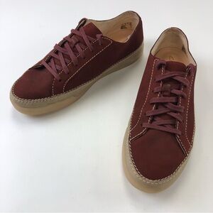 Clarks leather sneakers Womens Size 10 rust Heidi Holli Cushionplus lace nubuck
